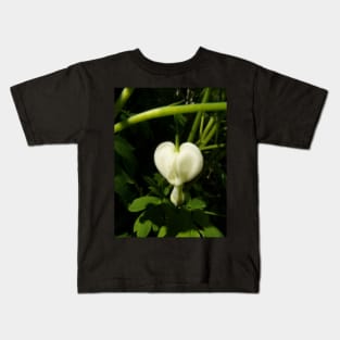 solitary white bleeding heart macro Kids T-Shirt